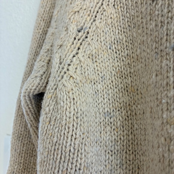 Finisterre oatmeal cable knit wool raglan sweater UK 8 / US 4 - Picture 4 of 5